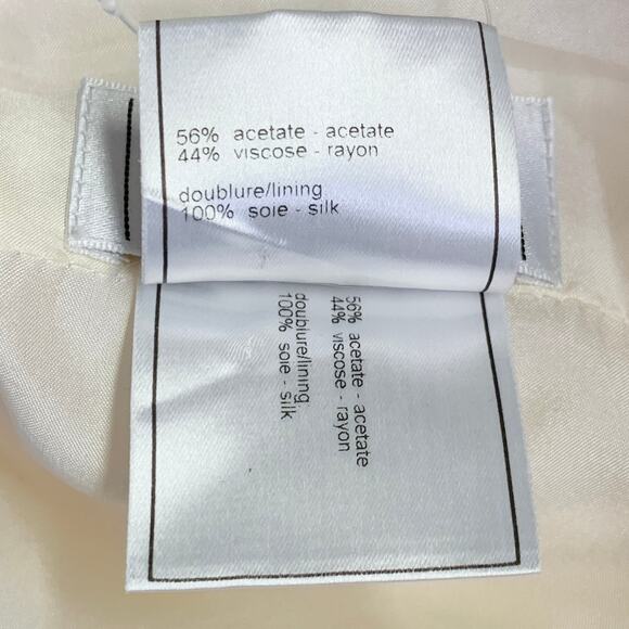 CHANEL Vintage 2003 Size 8 Cream Acetate Blend Ruffled Tulip Below Knee Skirt - Picture 8 of 8